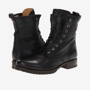 FRYE black leather combat boots